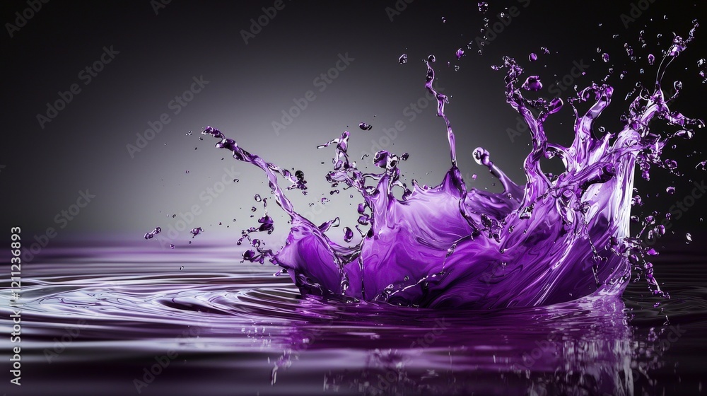 Leinwandbilder delicate purple waves ebbing and flowing abstract water splash studio setting close-up view fluid dy