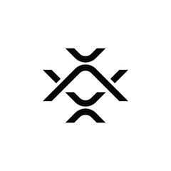 Simple logo letter XX outline stacked