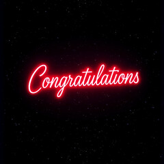 AI generative. Text greeting of congratulation with light glow effect on stars in the dark background. 9