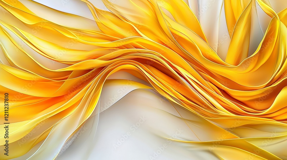 Aufkleber aesthetic viewpoint in abstract art flowing yellow lines dissolve into a new dimension of vibrant co