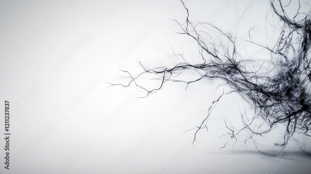 Poster abstract minimalist art delicate gray lines intertwined symbolizing connection in digital design