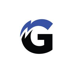 Simple logo with initials G and lightning bolt