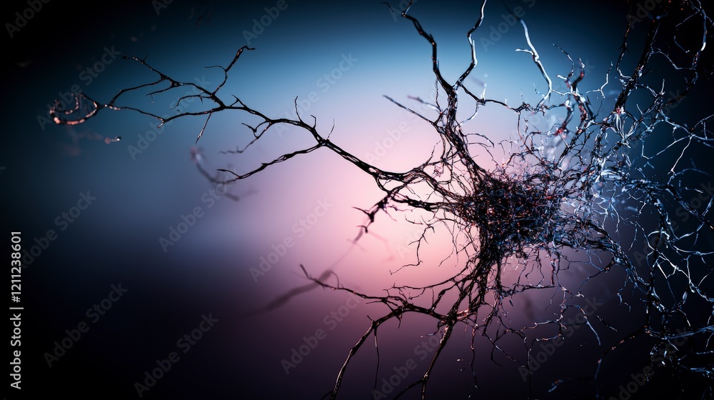 Poster Dynamic neuro-inspired structure abstract art studio visual exploration close-up sharp contrast in design