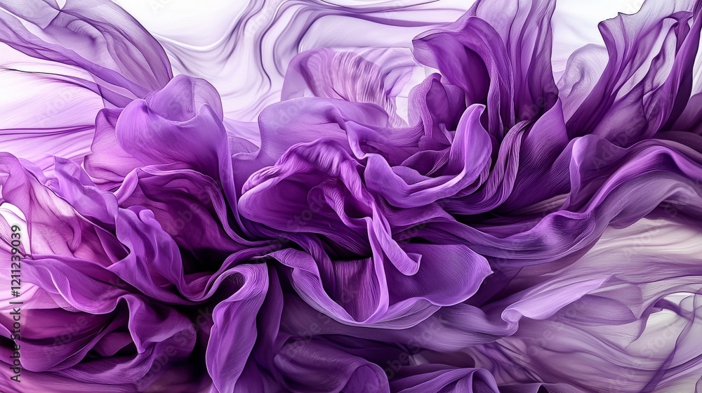 Aufkleber Elegant violet patterns dancing softly abstract artwork digital creation ethereal environment close-up view serenity concept