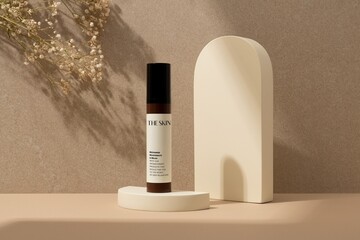 Skincare bottle, beauty product packaging design