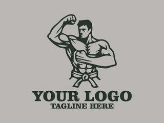 Man grappling in Brazilian jiu jitsu in circular design jiu-jitsu athletes fighting intensely minimalist art Jiu-Jitsu elegant movements dynamic action jiu-jitsu vector illustration