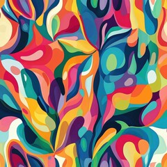 Abstract Colorful Swirls And Organic Shapes Design