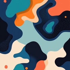 Abstract Colorful Shapes Organic Fluid Design