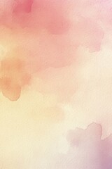 Obraz premium Pastel Watercolor Abstract Painting: Dreamy Hues of Peach, Pink, and Yellow