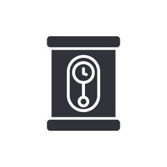 Antique clock solid icons, minimalist vector illustration ,simple transparent graphic element .Isolated on white background