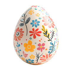 easter egg with ornament, isolated on transparent background, transparency png