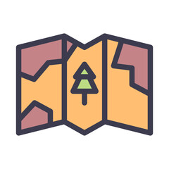 map camping filled style