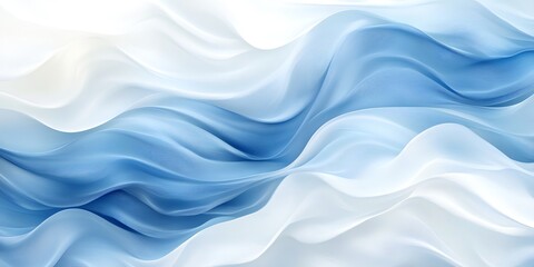 Obraz premium Serene Blue and White Abstract Waves: A Calming Fluid Art Design