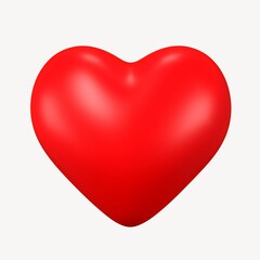 3D heart shape sticker, love, red Valentine's day graphic