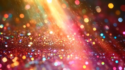 Obraz premium Sparkling Glitter Background With Colorful Lights