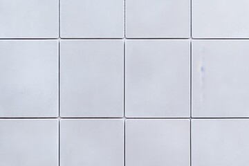 A clean, minimalist arrangement of square white tiles, showcasing a smooth surface and even layout, ideal for modern interior design.