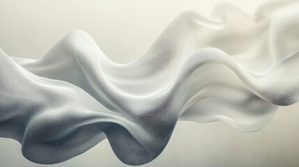 Fototapeta premium Fluid Drapery: Serene Waves of White Fabric in Abstract Art