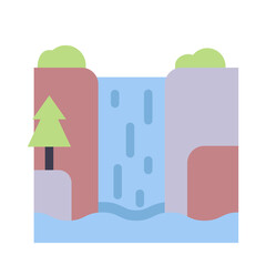Fototapeta premium waterfall nature flat style