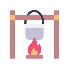 pot on fire flat style