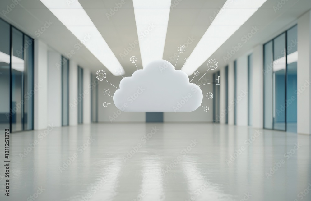 Poster cloud computing network in modern office space