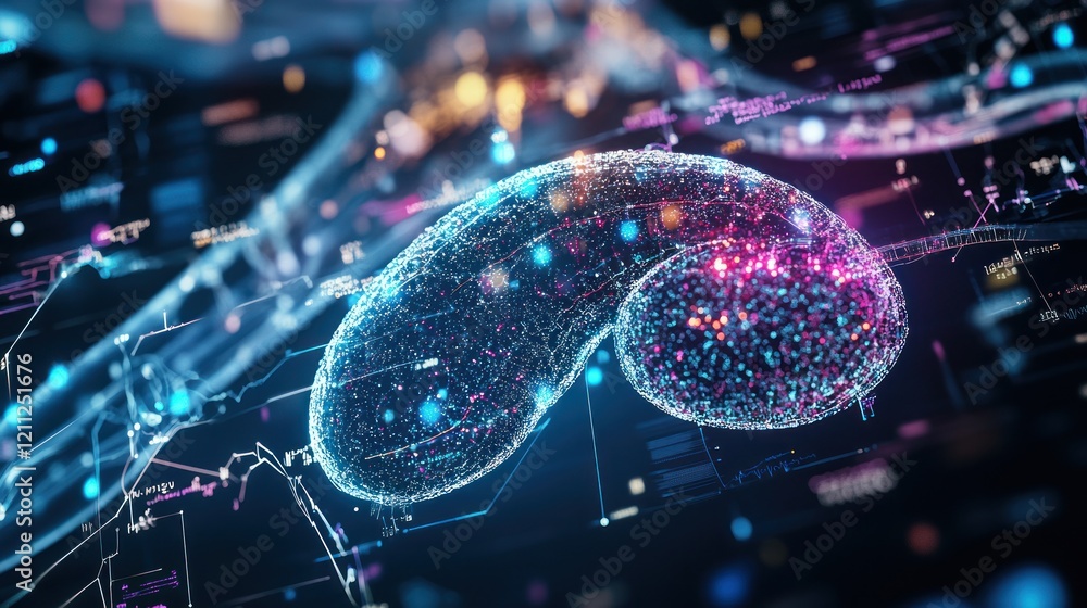 Poster abstract digital representation of data: a futuristic visualization