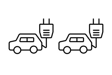 Fototapeta premium シンプルな電気自動車のアイコン