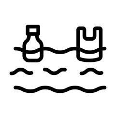 sea pollution outline style