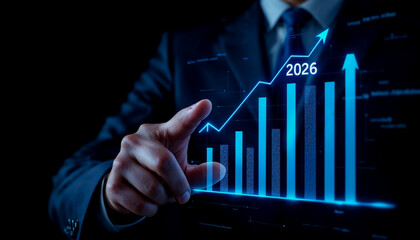 Businessman Holding Smartphone with Digital Bank Image