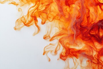 Abstract Orange and White Swirling Smoke Design