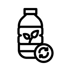 bottle eco recycle outline style