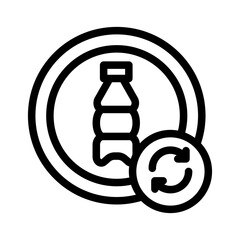 bottle coin recycle outline style