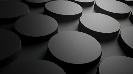 Minimalist 3D render of overlapping circular shapes in monochromatic tones, with sharp highlights and shadows, set on a smooth backdrop, ultra-detailed 4K