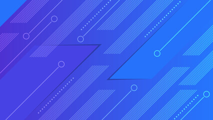 Abstract Blue Background with Geometric Shapes and Line Patterns