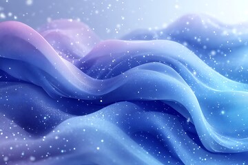 Obraz premium Abstract Blue and Purple Wavy Fabric with Glitter