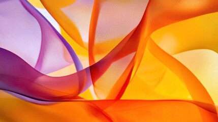 Abstract Colorful Fabric Swirls: A Symphony of Orange, Purple, and Yellow Hues