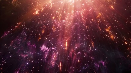 Cosmic Explosion of Colorful Stars and Energy Particles in a Universe Background Depicting Celestial Events and Vibrant Nebulae for Imaginative Visuals