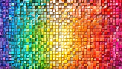 Rainbow Cube Mosaic Abstract Background, website design, vibrant colors