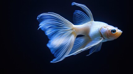 Fototapeta premium Graceful goldfish swimming in dark waters