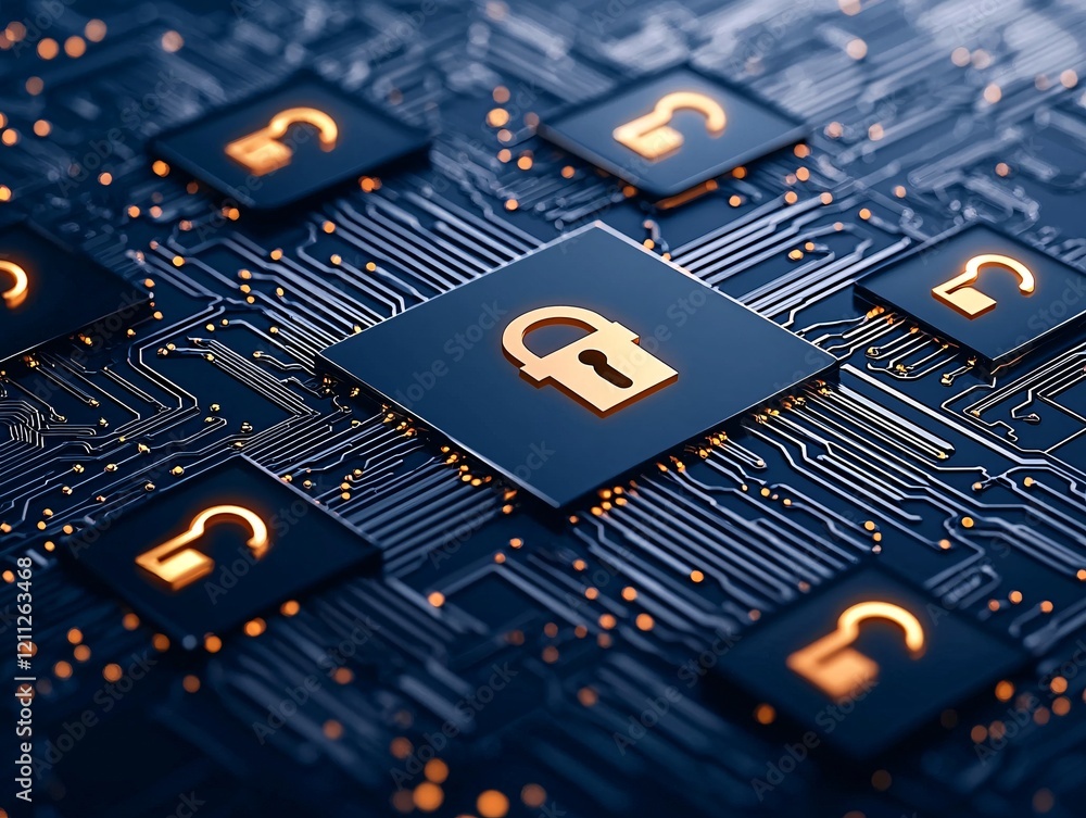 Poster information communication privacy, abstract representation of secured digital spaces, encrypted data