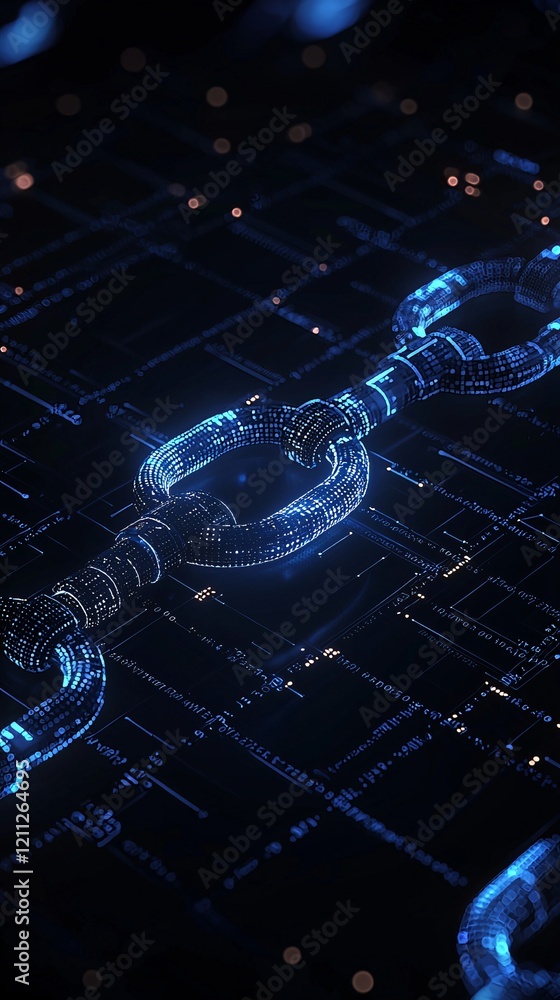 Poster information communication processing, futuristic ai data pipelines, glowing lines and grids, seamles
