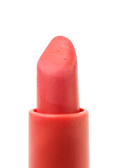 close up of lipstick isolated on white background