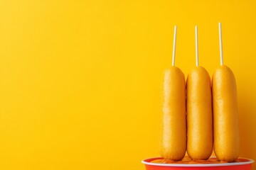 Festive Spring Delight Golden Corn Dogs With Bold Condiments - National Corn Dog Day and St. Patricks Day Carnival Ideas for Food Truck Marketing and Urban Street Festivals