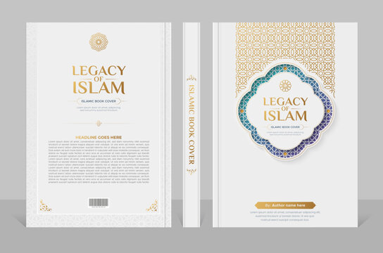 Arabic Islamic A4 size Book Cover Design with Arabic Pattern and Ornaments