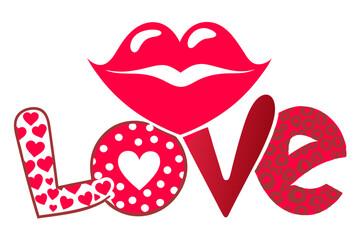 valentine'sday love vector on white background