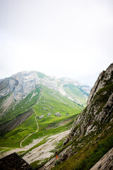 mountain in clouds
