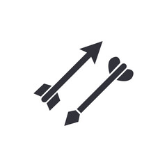 Archery arrow icons, minimalist vector illustration ,simple transparent graphic element .Isolated on white background