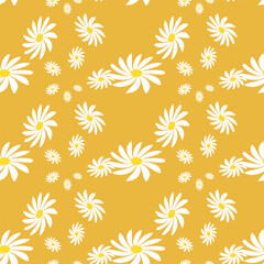 Simple Daisy Pattern Printable. Retro Vibrant Visual Perfect for Seasonal Designs and Nature Inspired Projects