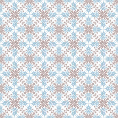 Islamic Ornamental Seamless Pattern. Oriental Style Ornament. Floral Tile Motif. Blue Brown Abstract Geometric Background. Vector illustration
