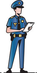 Flat Illustration of a Police Officer