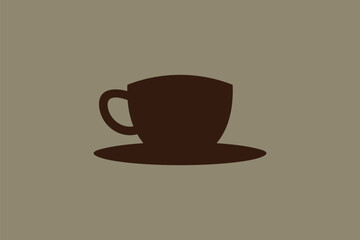 Silhouette coffee cup logo design concept template. A simple and flat logo design that is easy to apply in any media.